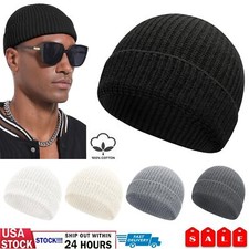 Winter Knit Cuff Beanie Warm Cap Fisherman Watch Skull Cap Daily Hat Men Women