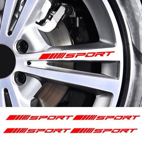 4x SPORT Style Car Rims Wheel Hub Racing Sticker Graphic Decal Strip