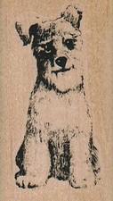 Dog Cocking Head 1 1/2 x 2 1/2" Rubber Stamp, Animal Stamp, Dog Stamp