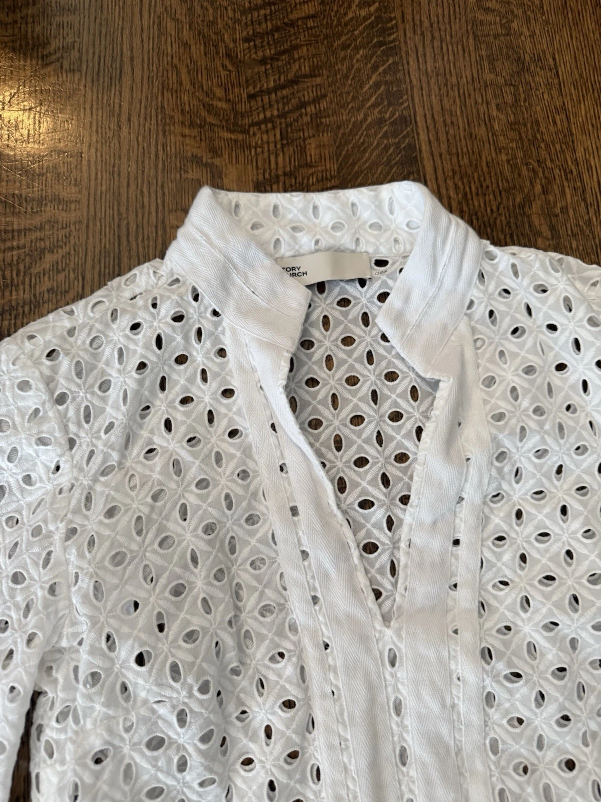 Copricostume da spiaggia Tory Burch bianco caftano taglia L