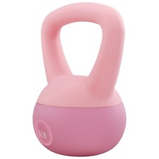 Fitvids Soft Kettlebell Ergonomic Grip, Iron  Sand Filled, 5 Pounds, Light Pink