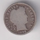 1898-P BARBER DIME 10¢ PHILADELPHIA MINT 90% SILVER COIN UNITED STATES AMERICA