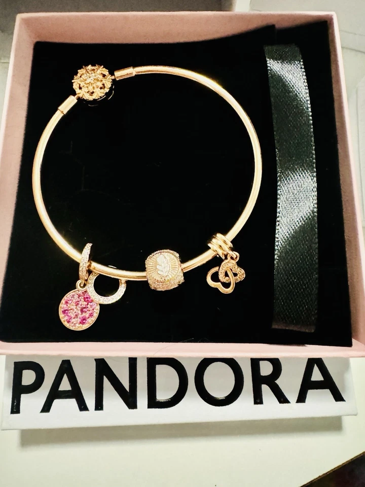 Genuine Rose Gold PANDORA Bracelets With Charms - image 3 of 4