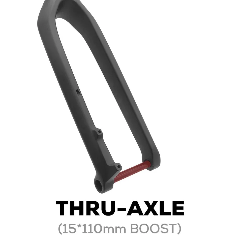 MTB Thru Axle Boost Hard Fork 15*110mm Carbon Fiber Rigid Front 26"/27.5"/29" - Image 2 of 4