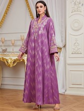 Ramadan Long Dress Maxi Robe Abaya Muslim Women Kaftan Dubai Turkey Evening Prom