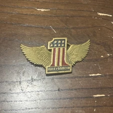 Vtg•1983•OLP•Harley-Davidson•BRASS Number “1” Winged Patriotic BELT BUCKLE•