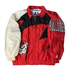 Rare 90s Georgia Bulldogs Logo Athletic Sharktooth Windbreaker Jacket Mens XL