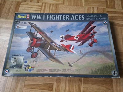 Modellbausatz 1:28 Revell WW1 Fighter Aces Fokker Dr.1 Sopwith F.1 Camel