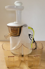 Hurom HU-100 Masticating Slow Juicer Green & White Tested Works Great