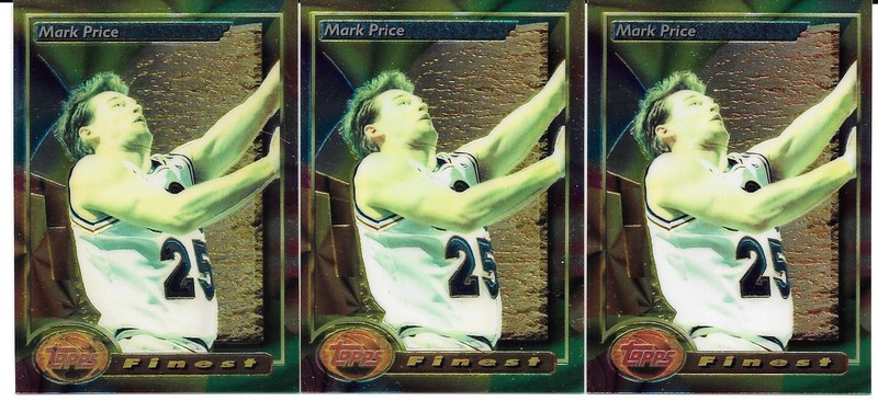 MARK PRICE 3 CARD LOT 1993-94 TOPPS FINEST SET 205 CLEVELAND CAVALIERS
