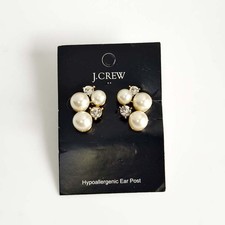 New Jcrew Faux Pearl Floral Stud Earrings Gift Chic Women Party Vacation Jewelry
