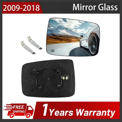 Mirror Glass For 2009-2018 Dodge Ram 1500 Power Heated Passenger Side 4-Door