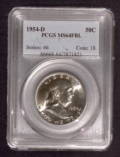 1954-D Franklin Half Dollar | PCGS MS64  FBL | Silver Half Dollar