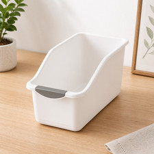 Plastic Storage Bins Set Stackable Organizer Containers with Handles