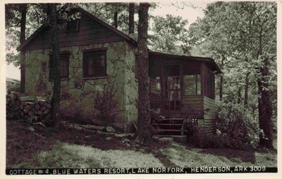 Cottage # 4, Blue Waters Resort, Lake Norfolk, Henderson, Arkansas AR RPPC