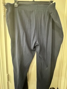 Chaps Women's Plus Size 3X Blue Pull On Super Stretch Wide Leg Pants