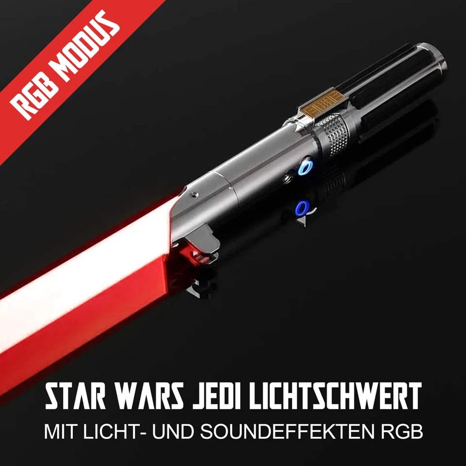 Star Wars Anakin Skywalker Metall Lichtschwert mit Licht & Soundeffekten RGB NEU - Bild 4 von 4
