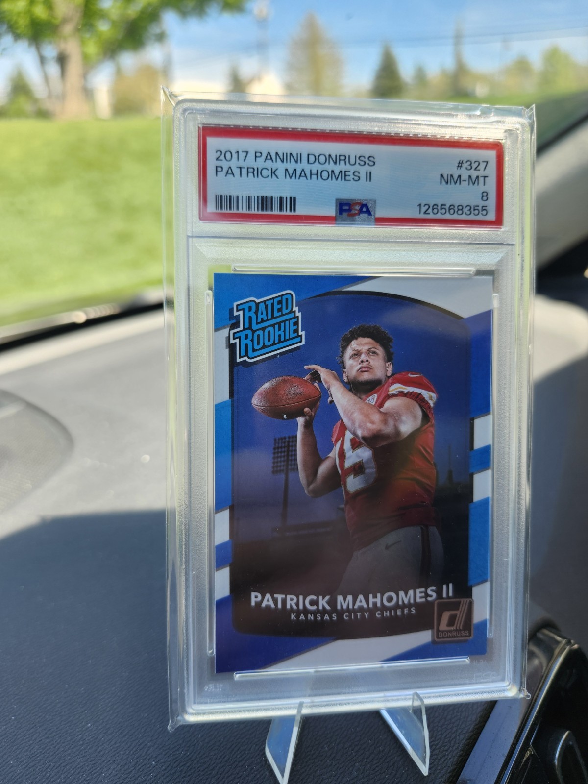 PATRICK MAHOMES 2017 DONRUSS RATED ROOKIE PSA 8. CHIEFS