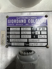 Giordano Colombo Router Spindle for Tech95 point to point. 6.6kW/9HP, 380V. RV11