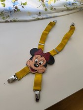 Vintage Disney Genuine Leather Character Face Minnie Mouse Suspenders