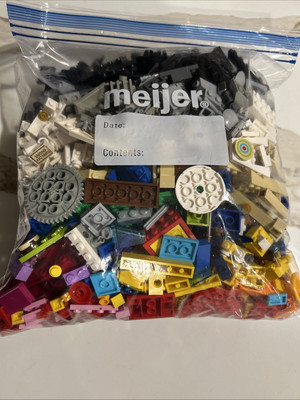 Bulk 2 Pounds Gray Grey Lego Pieces Bricks Gallon Zip Bag  s. Grey. Random pieces. Gallon size bag. main image 2