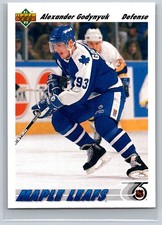 1991-92 Upper Deck #466 Alexander Godynyuk Maple Leafs Rookie Hockey Card. rookie card picture