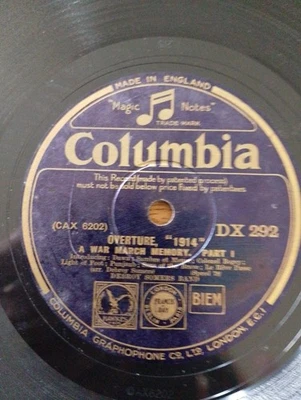 Deeroy Somers Band. Overture 1914. 12" 78rpm Shellac Record. - Image 1 of 4