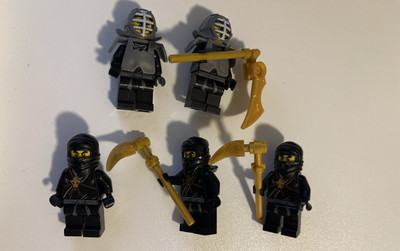 LEGO Ninjago   5x Schwarzer Ninja (Cole) Minifiguren Konvolut