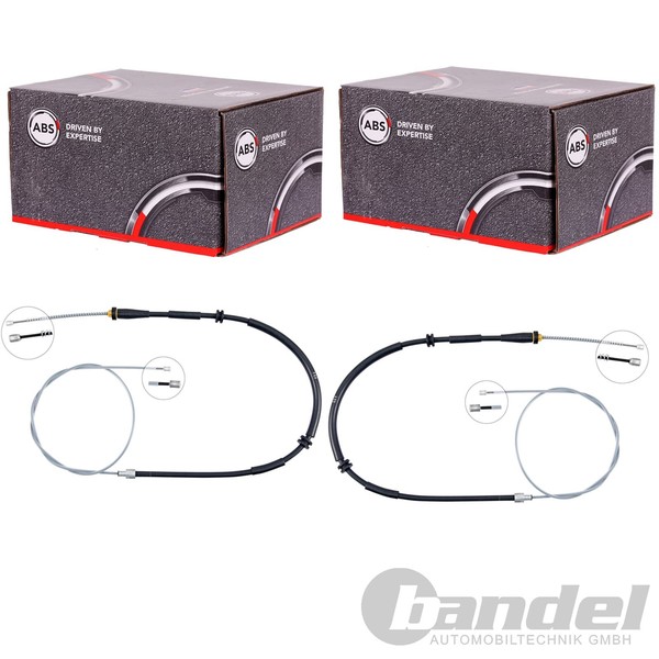 2X A.B.S. Handbremsseile Hinten Passend FüR Mercedes Citan Renault Kangoo Tromme-image