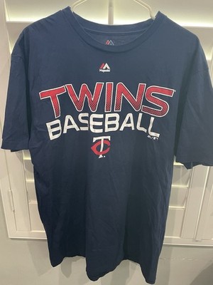 Majestic Minnesota Twins MLB Baseball Shirt XL Navy Red White