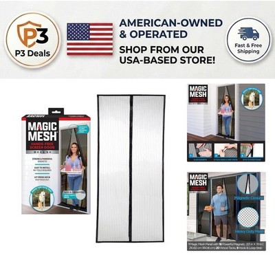 Hands-Free Magnetic Closure Screen Door - Easy Install 39  x 83  Bug Net