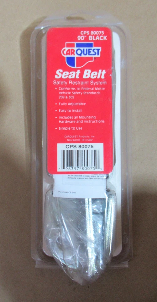 CARQUEST CPS 80075 90" BLACK  SEAT BELT - Image 3 of 4