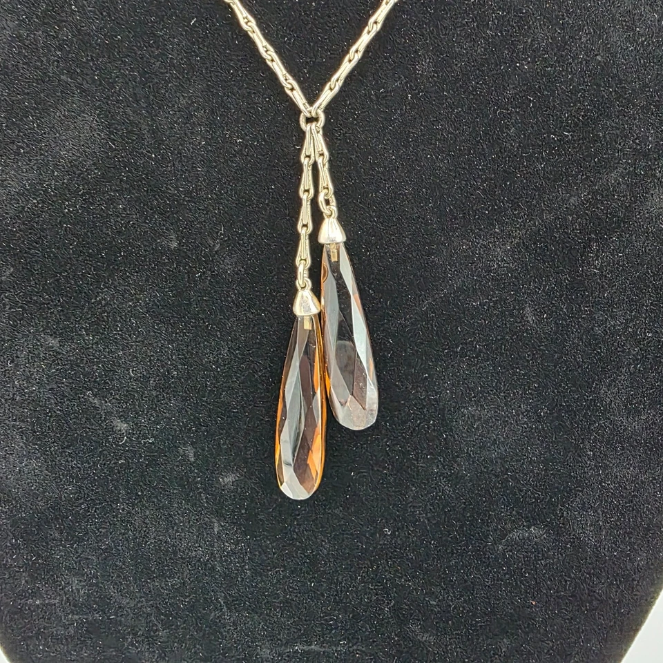 Ожерелье с подвеской Anne Klein женское серебристое длинное каплевидное 24 фута практичная роскошь - Изображение 2 из 4