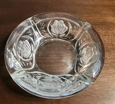 Vintage Frosted Glass Rose Ash Tray
