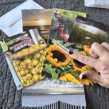 Original Photo Note Cards With White Envelopes Gift Set of 6 Summer Nature Theme