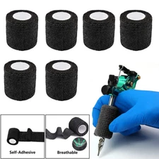 6-24Pcs Self Adhesive Tattoo Grip Cover Wrap Bandage Elastic Tape 5 Yards