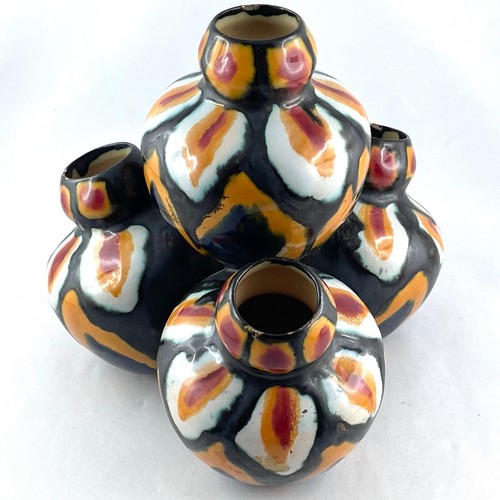 Rare, VASE Céramique HENRI DELCOURT Boulogne Desvres, Art Deco 1930/années 30... - Bild 4 von 13