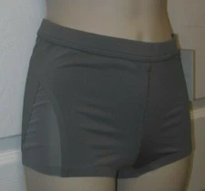Capezio Structured Tech Booty Dance Shorts Sheer Mesh Side Panels 112861 GRAY