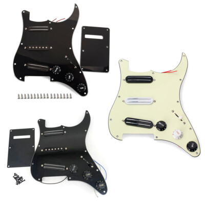 SSS Prewired Loaded Guitar Pickguard & Alnico V Humbucker Pickups for ST Strat