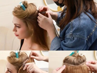 Human Hair  Clip in  Hair Extensions To Add volume And Make Hair Look Fuller .