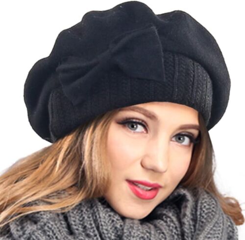 Chapeau de seau femme 100 % laine feutre cloche béret robe beret hiver bonnet chapeaux - Photo 1/24