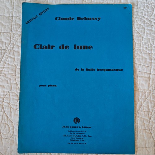 Rare 1927 Vtg "Clair De Lune" By Claude Debussy Song Piano Music Sheet - Picture 16 of 24