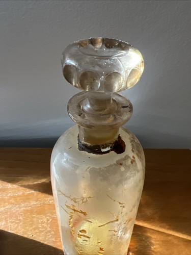 Antike Apotheker Klarglas Medizin Flasche & Stopfen 1880er Jahre - Bild 4 von 7