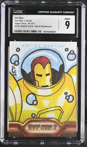 2010 Marvel Artist Sketch Card 1/1 - Scuba Iron Man - Kevin Gentilcore - CGC 9