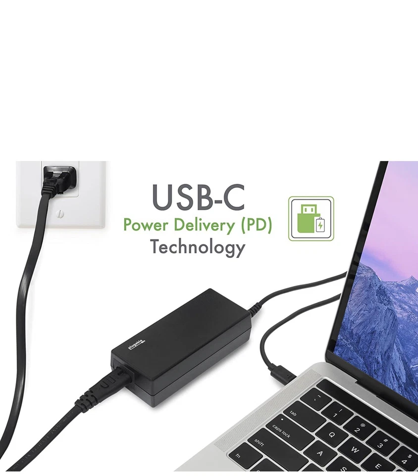 Plugable USB C Laptop Charger UL & CE Certified 60W PD Power Adapter - Image 4 of 4