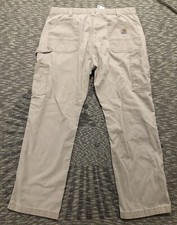 Carhartt B324FDK Relaxed Fit Carpenter Work Pants Beige Flat Mens Size 38x30