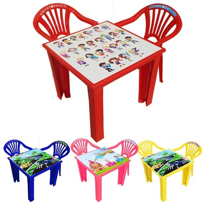 Strong Table and Chairs for Children Kids Plastic Nursery Set