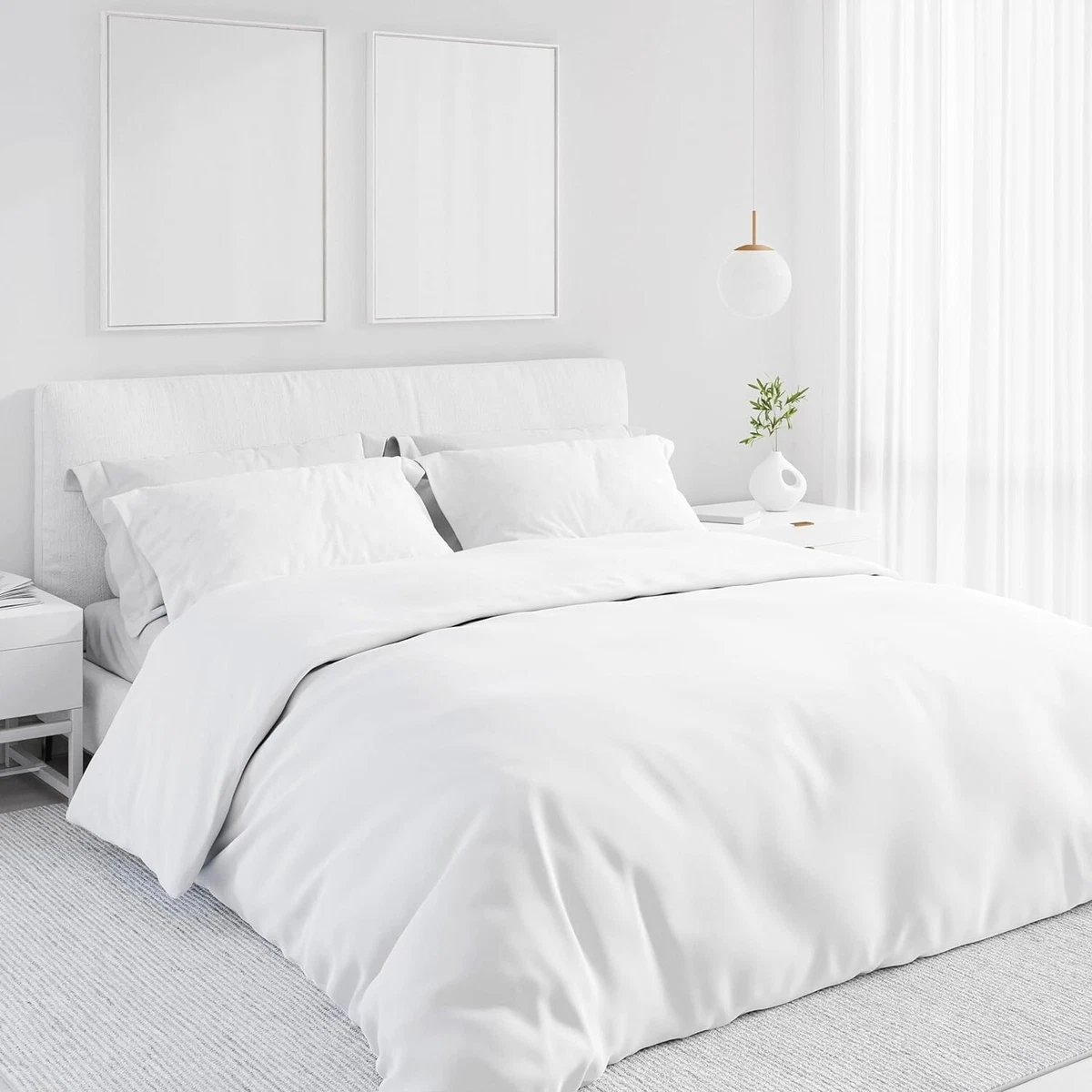 Set Copripiumino Matrimoniale In Policotone 50/50 – Bianco – 230x220 Cm Con 2 Federe 50x75 Cm – Lavabile E Senza Stiratura