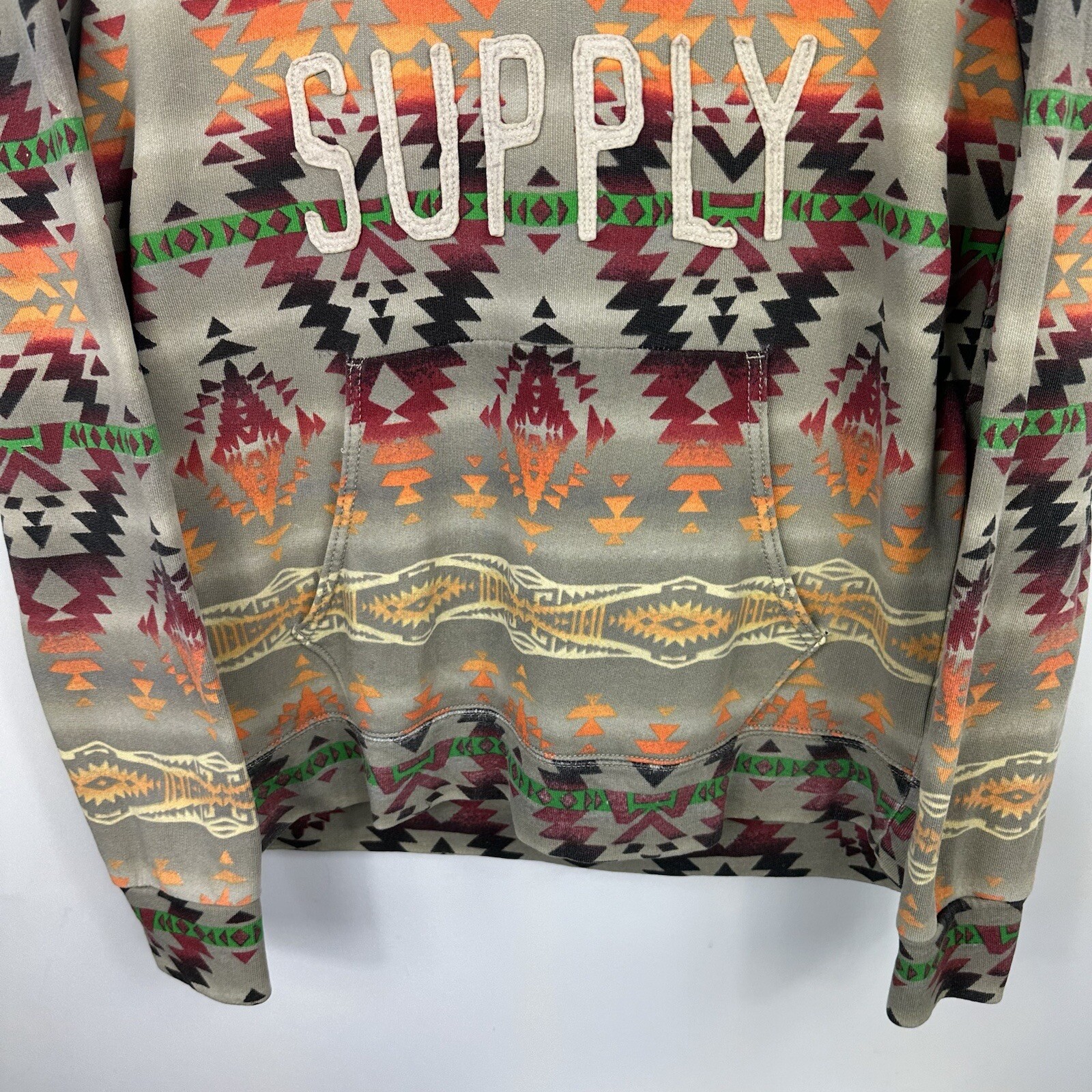 Vintage Polo Ralph Lauren Hoodie, Aztec Navajo Beacon Spell Out, Size Mens Large thumbnail 3