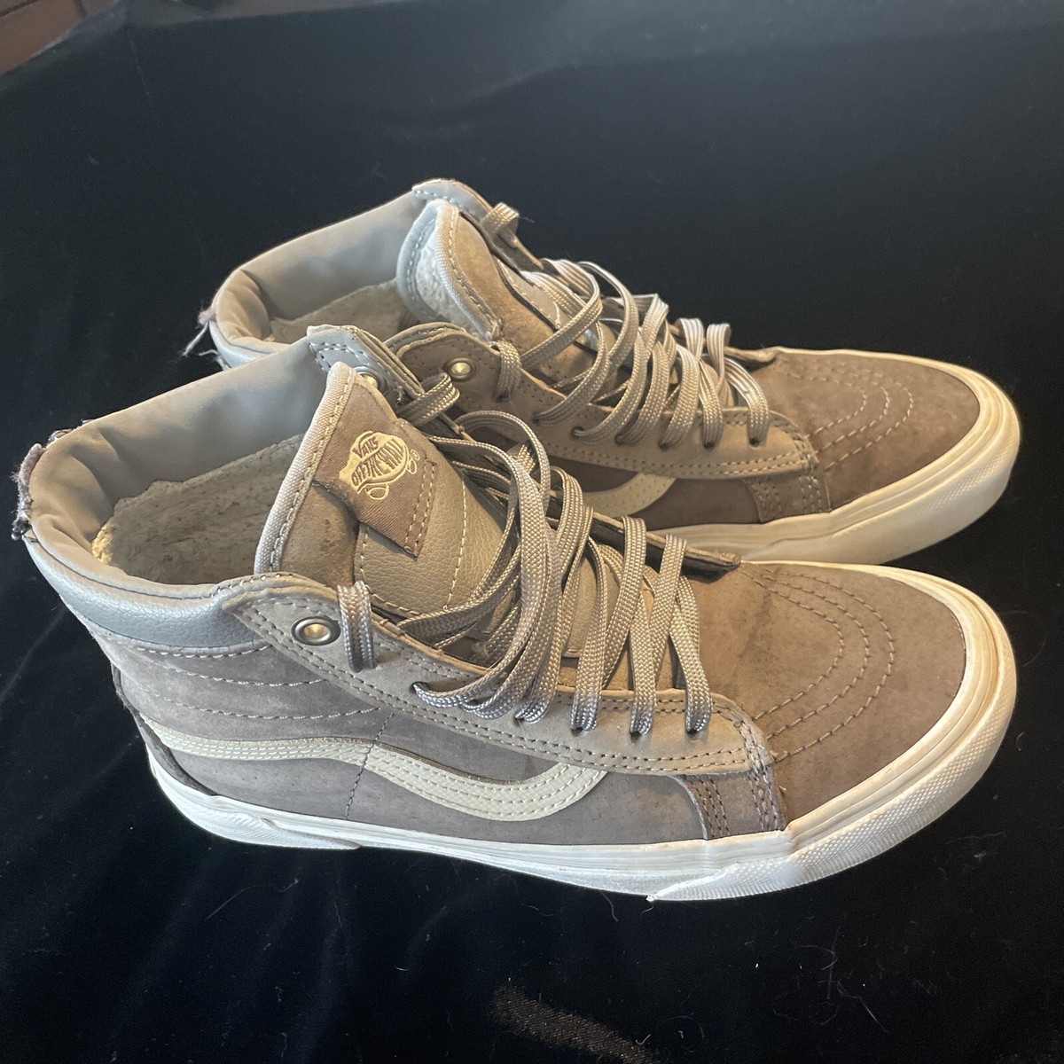 VANS Sk8 Hi MTE Pewter Gray Leather Men's sz Scotchguard Sneaker